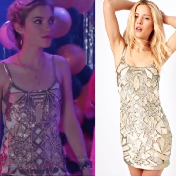 NWT Needle & Thread Metallic Geometric Mini Dress - Picture 6 of 6